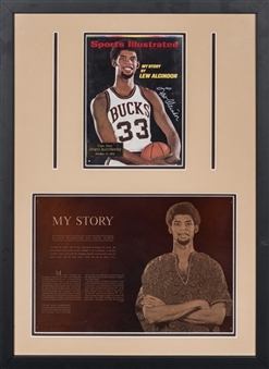 Kareem Abdul-Jabbar Signed "Lew Alcindor" 1969 Sports Illustrated Cover With Etched "My Story" Article In 22x30 Framed Display (Abdul-Jabbar LOA)